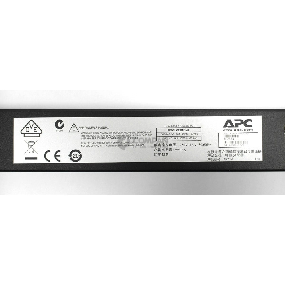 AP7554 APC RACK PDU 16A 230V